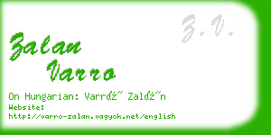 zalan varro business card